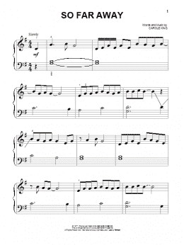 page one of So Far Away (Beginning Piano Solo)
