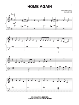 page one of Home Again (Big Note Piano)