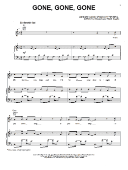 page one of Gone, Gone, Gone (Piano, Vocal & Guitar Chords (Right-Hand Melody))