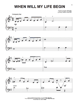 page one of When Will My Life Begin? (from Tangled) (Beginning Piano Solo)