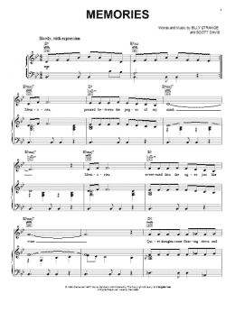 page one of Memories (Piano, Vocal & Guitar Chords (Right-Hand Melody))