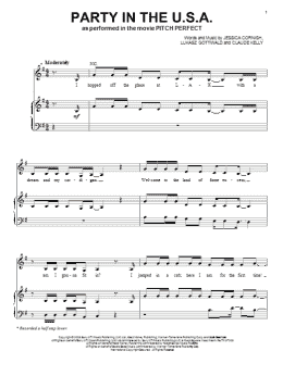 page one of Party In The U.S.A. (Piano, Vocal & Guitar Chords (Right-Hand Melody))