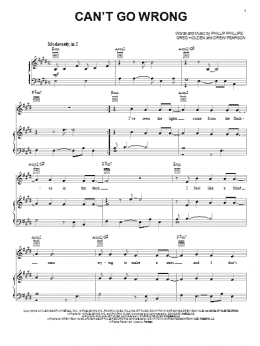 page one of Can't Go Wrong (Piano, Vocal & Guitar Chords (Right-Hand Melody))