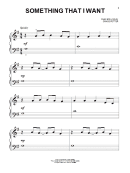 page one of Something That I Want (from Disney's Tangled) (Big Note Piano)
