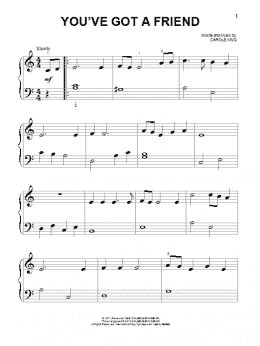 page one of You've Got A Friend (Beginning Piano Solo)