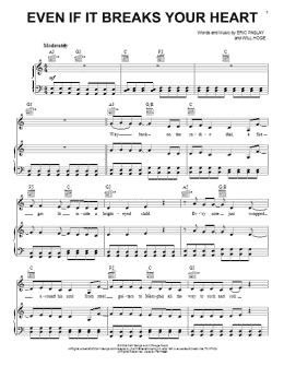 page one of Even If It Breaks Your Heart (Piano, Vocal & Guitar Chords (Right-Hand Melody))