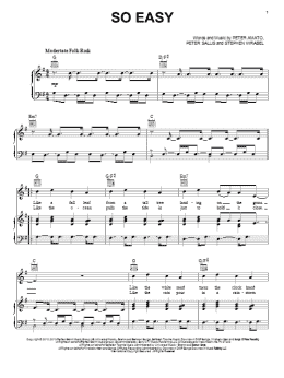 page one of So Easy (Piano, Vocal & Guitar Chords (Right-Hand Melody))