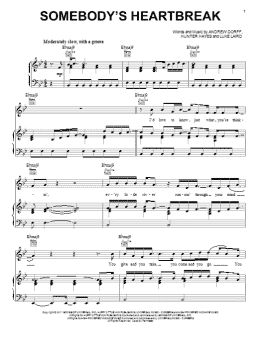 page one of Somebody's Heartbreak (Piano, Vocal & Guitar Chords (Right-Hand Melody))