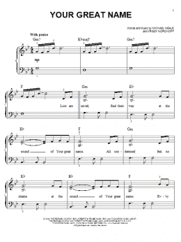 page one of Your Great Name (Easy Piano)