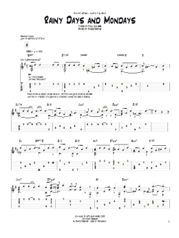 page one of Rainy Days And Mondays (Guitar Tab)