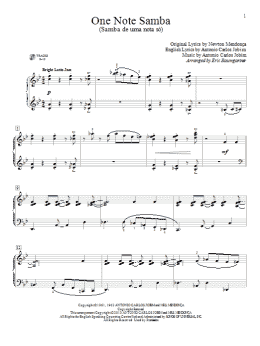 page one of One Note Samba (Samba De Uma Nota So) (Educational Piano)