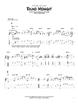 page one of 'Round Midnight (Guitar Tab)
