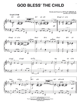 page one of God Bless' The Child [Jazz version] (arr. Brent Edstrom) (Piano Solo)