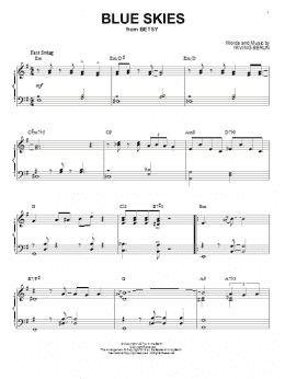 page one of Blue Skies [Jazz version] (arr. Brent Edstrom) (Piano Solo)