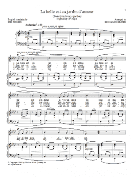 page one of La belle est au jardin d'amour (Piano & Vocal)