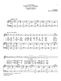 page one of Little Sir William (Piano & Vocal)