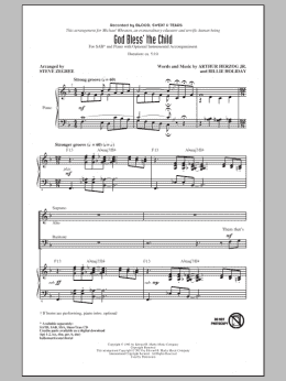 page one of God Bless' The Child (arr. Steve Zegree) (SAB Choir)