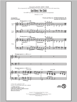 page one of God Bless' The Child (arr. Steve Zegree) (SATB Choir)