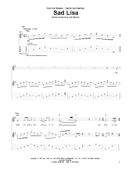 page one of Sad Lisa (Guitar Tab)