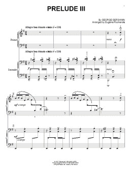 page one of Prelude III (Allegro Ben Ritmato E Deciso) (Piano Duet)
