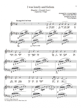 page one of I was lonely and forlorn (Piano & Vocal)
