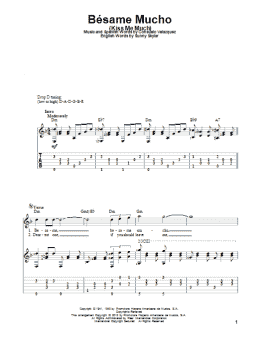 page one of Bésame Mucho (Kiss Me Much) (Solo Guitar)