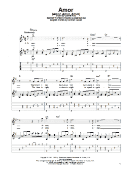 page one of Amor (Amor, Amor, Amor) (Solo Guitar)