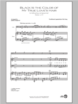 page one of Black Is the Color of My True Love's Hair (SATB Choir)