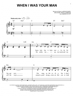 page one of When I Was Your Man (Easy Piano)