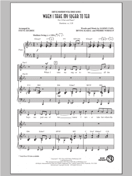 page one of When I Take My Sugar To Tea (from Monkey Business) (arr. Steve Zegree) (2-Part Choir)