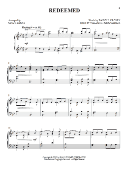 page one of Redeemed (Piano Solo)