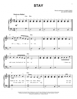 page one of Stay (Very Easy Piano)