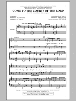 page one of Come To The Courts Of The Lord (SATB Choir)