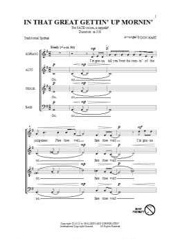 page one of In That Great Gettin' Up Morning (SATB Choir)
