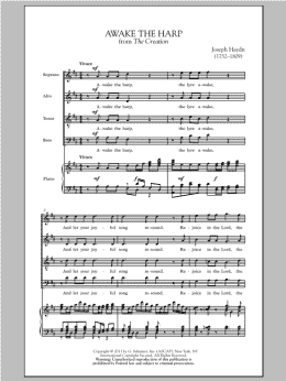 page one of Awake The Harp (SATB Choir)