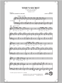 page one of Time's Secret (2-Part Choir)