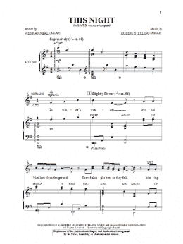 page one of This Night (SATB Choir)