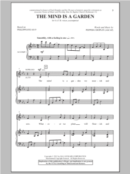 page one of The Mind Is A Garden (SATB Choir)