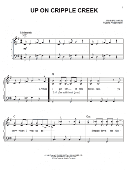 page one of Up On Cripple Creek (Easy Piano)
