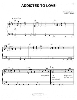 page one of Addicted To Love (Easy Piano)