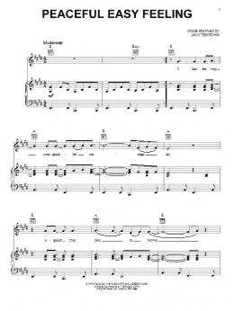 page one of Peaceful Easy Feeling (Piano, Vocal & Guitar Chords (Right-Hand Melody))