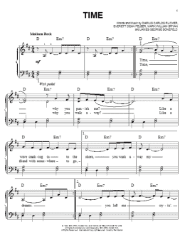 page one of Time (Easy Piano)