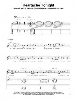 page one of Heartache Tonight (Guitar Tab (Single Guitar))