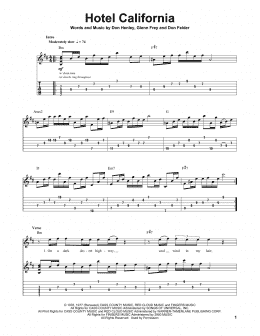 page one of Hotel California (Guitar Tab (Single Guitar))