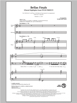 page one of Bellas Finals (Choral Highlights from Pitch Perfect)(arr. Mark Brymer) (SAB Choir)