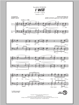 page one of I Will (TTBB Choir)
