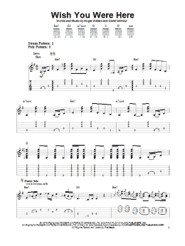 page one of Wish You Were Here (Easy Guitar Tab)
