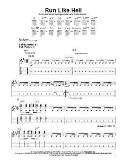 page one of Run Like Hell (Easy Guitar Tab)