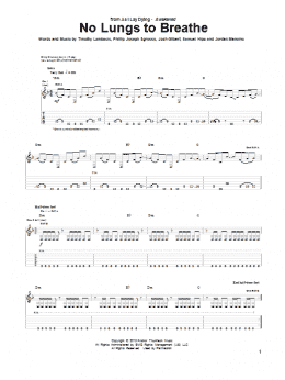 page one of No Lungs To Breathe (Guitar Tab)