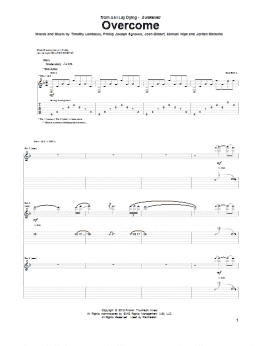 page one of Overcome (Guitar Tab)